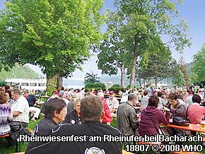 Weinfest-Sommernacht und Rheinwiesenfest am Rheinufer bei Bacharach